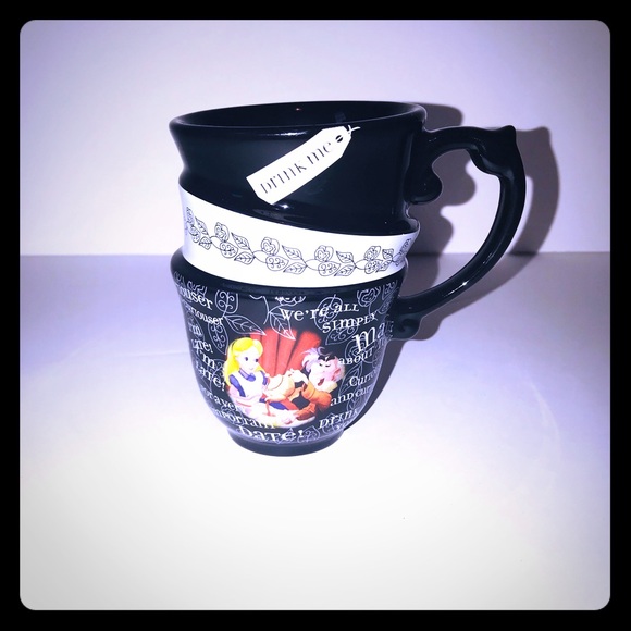 Disney Other - Disney Black Alice in Wonderland Coffee Mug